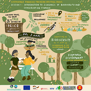 Graphic of sustainable financing approach for ASEAN Heritage Parks. Credit - ASEAN Centre for Biodiversity