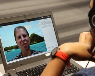 Dr Stacy Jupiter presenting during the webinar. Photo: A.Salele-Sefo/SPREP