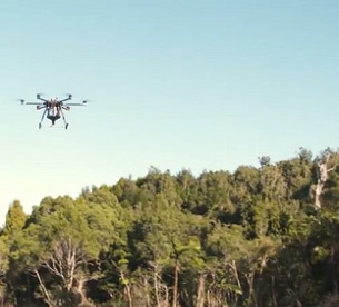 Drone dispersing seeds. Credit - www.rnz.co.nz