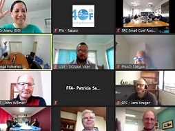 Some of the participants of the climate change meeting, which was convened online. Photo: FFA IT/Media.