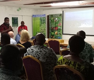 Vanuatu Finance Minister, Johnny Koanapo, lunching the video documentary. Credit - Anita Roberts/https://dailypost.vu/