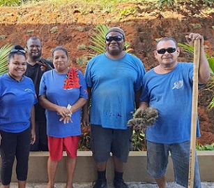 Left to Right: Marsil Omengkar, Sorcha Basilius, Dallas Oketol, Maria Leerbey, Sheldon Elbelau, Brian Eungel