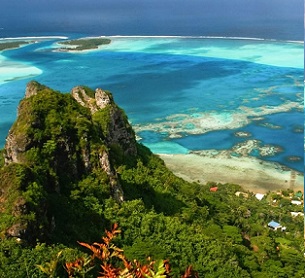 Coral reefs extend toward the horizon in this bird’s-eye view from Maupiti, French Polynesia. Leaders from more than 70 countries, including France, have publicly supported a new target to protect 30% of the global ocean by 2030. Credit - Shutterstock