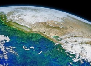 On February 8, 2016, the Visible Infrared Imaging Radiometer Suite (VIIRS) on the Suomi NPP satellite captured several images of blooming phytoplankton and swirling currents along the coast of California and western Mexico. Credit: NASA image by Norman Kur