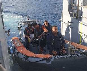 Boat being deployed for vessel boarding inspection Photo: supplied FFA