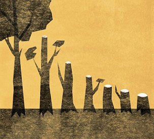 logging illustration. Credit - Ben Sanders