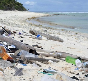 Plastic pollution is washed on to beaches during storms. Credit - Getty Images