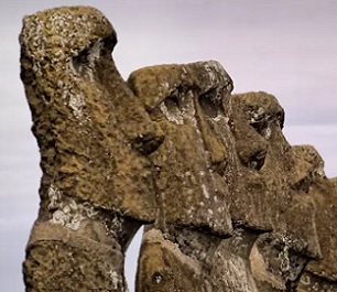 Easter Island's megaliths. Over a 250-year period separate groups of people set out from islands east of Tahiti to settle Easter Island. Photograph: Martin Bernetti/AFP/Getty