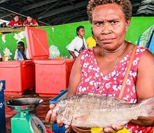 Emily Kawa often sells fish at the Vaivila Fishing Village Market and Honiara Central Markets. Photo: George Maelagi.