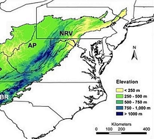 A map of the team's research region. Credit: Gengping Zhu from the University of Tennessee Knoxville