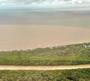 Researchers and conservationists consider sediment runoff from disturbed coastal catchments to be a major threat to marine ecosystems. Credit - Andrés Felipe Suárez-Castro.