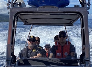 Courtesy Photo | Coast Guard and NOAA Office of Law Enforcement crews aboard a Coast Guard Cutter