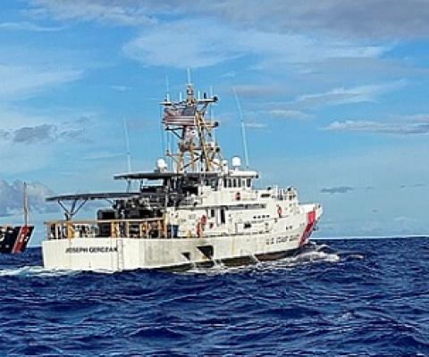 U.S. Coast Guard vessels patrolling Samoa's territorial waters. (Photo: Supplied/U.S. Coast Guard.)