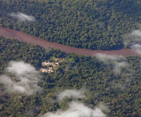 An indigenous forest community as seen from the air. Image by Rhett A. Butler/Mongabay.