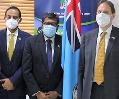 Seawall worth $38,000 to benefit Namatakula Village. Credit - Fijian Government