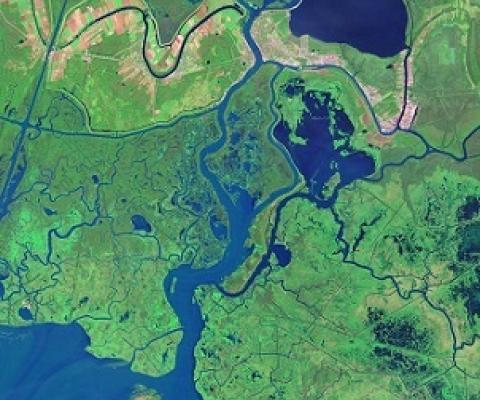 Over 8,000 satellites are orbiting Earth today, capturing images like this, of the Louisiana coast. Credit: NASA Earth Observatory