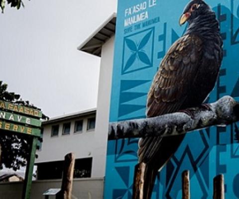 A mural of the Manumea on the wall of the New Zealand High Commission in Apia. Photo: Aufa'i Areta Areta