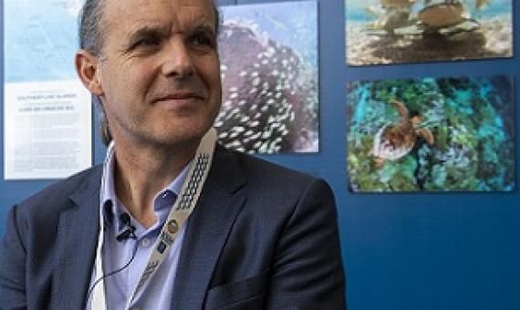 Enric Sala at the UN Ocean Conference in Portugal last year (Image: Regina Lam / China Dialogue Ocean)