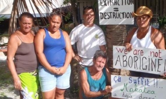 Two associations, Fatu Fenua no Makatea and Rupe no Makatea, petition against phosphate mining in 2016. Photo: change.org website