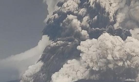 The uninhabited volcanic island of Hunga Tonga-Hunga Ha'apai erupted on Saturday. Photo: Tonga Geological Services