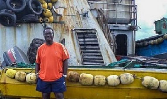 Dr Transform Aqorau on board the purse-seine fishing vessel Lojet during a two-week voyage. Photo: Giff Johnson.