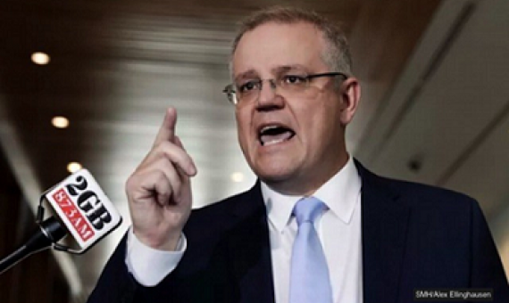 Australian PM, Scott Morrison. photo credit - SMH/Alex Ellinghausen