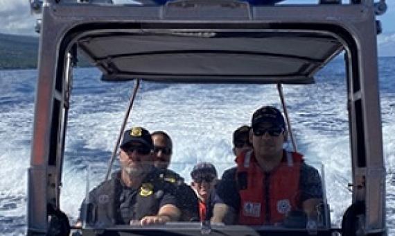 Courtesy Photo | Coast Guard and NOAA Office of Law Enforcement crews aboard a Coast Guard Cutter